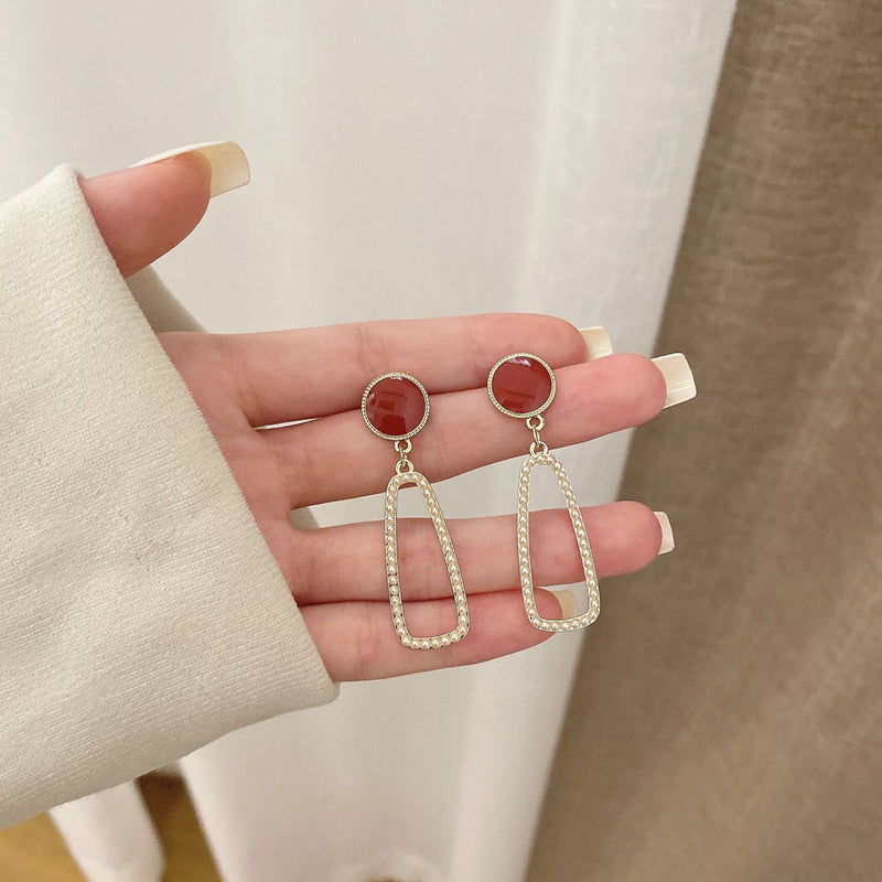 Hollow Out Oval Drop Earring