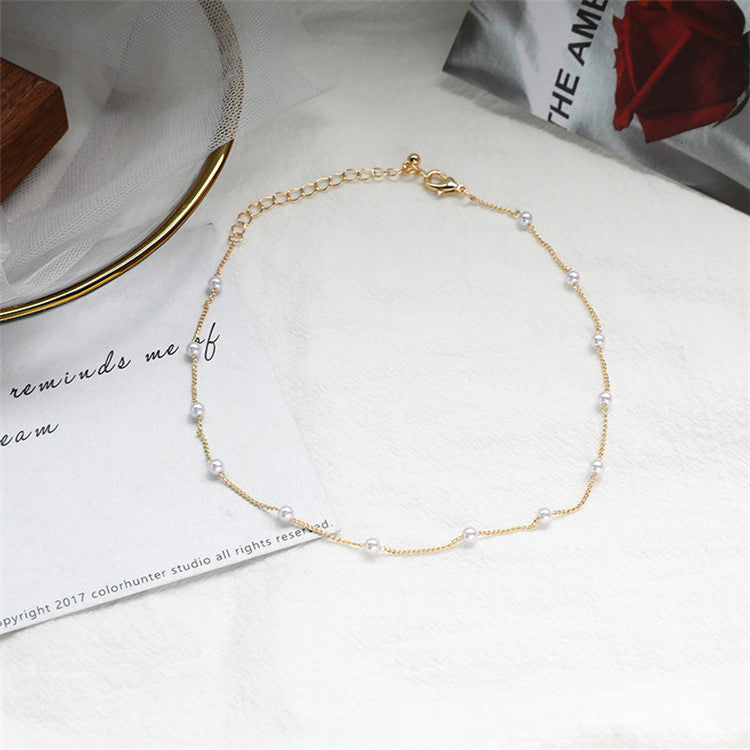 Plain Pearl Choker Necklace