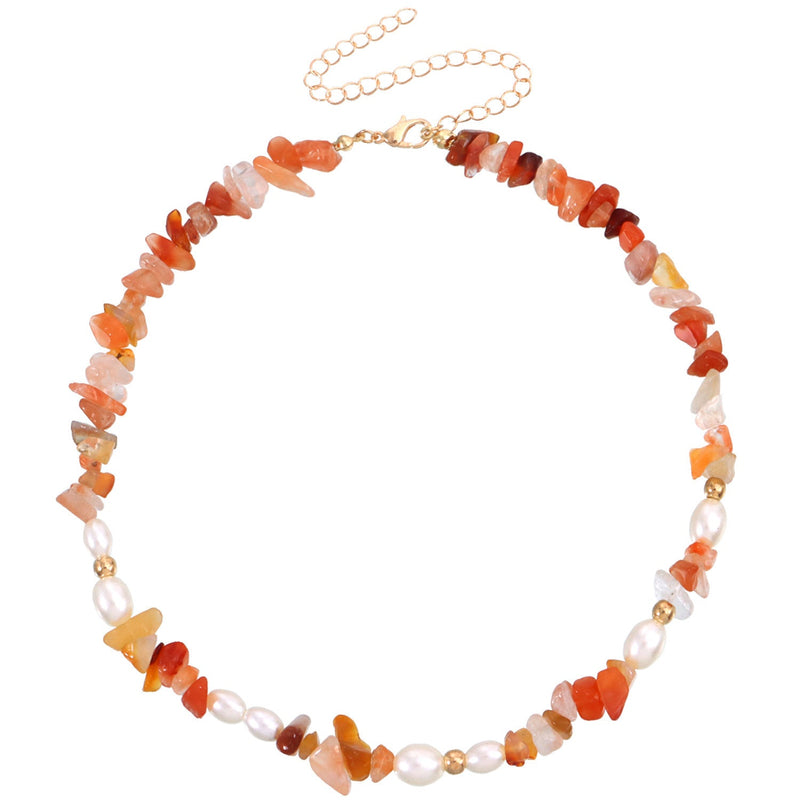 Bohemian Gemstone Irregular Beads Chain Choker Necklace