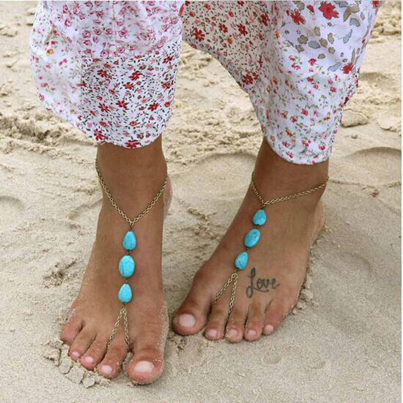 Summer Lady Beach Turquoise Anklet Chain