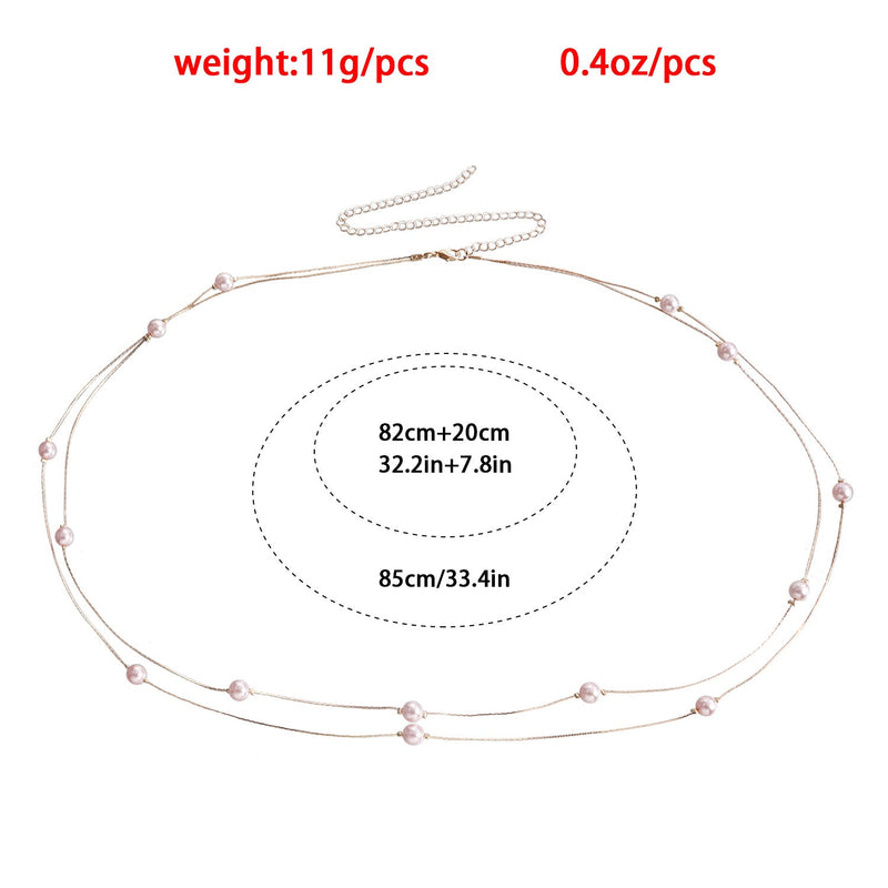 Imitation Pearl Chain Metal Waist Chain Beaded Belly Chains