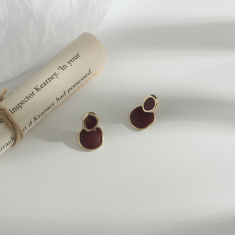 Geometric Round Drop Earring