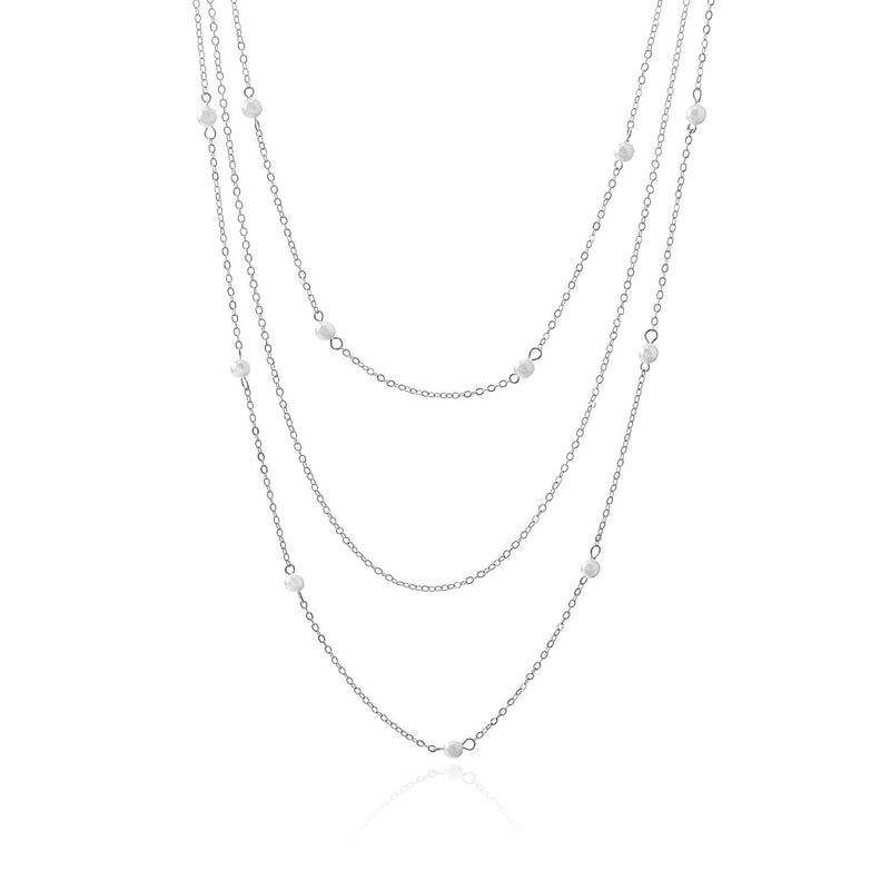 Multi Layer Pearl Necklace Choker Jewelry Long Chain Necklaces