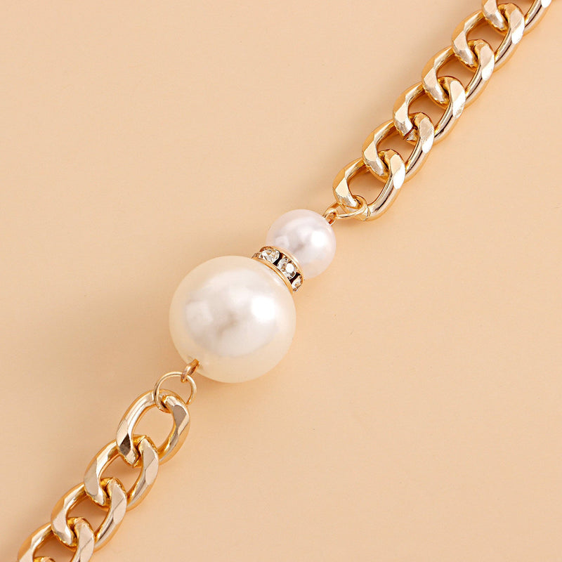 Round Pearl Pendant Chocker Necklace