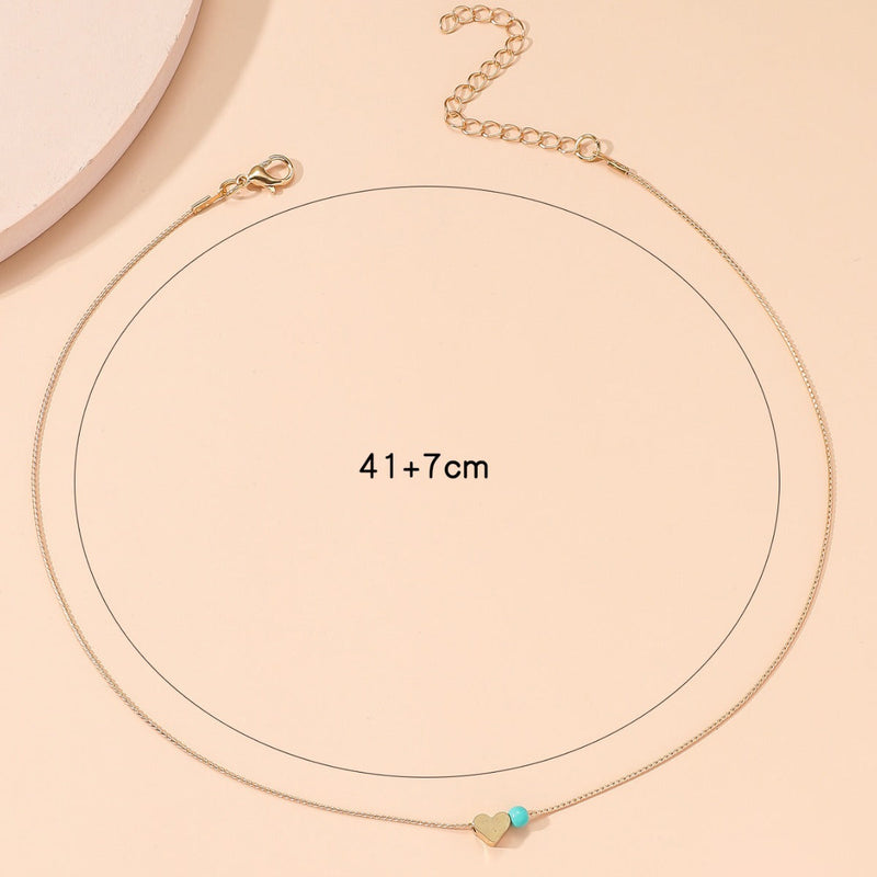 Beaded Heart Choker Necklace