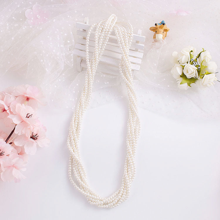 Multi Layer Pearl Necklace Luxury Chain Long