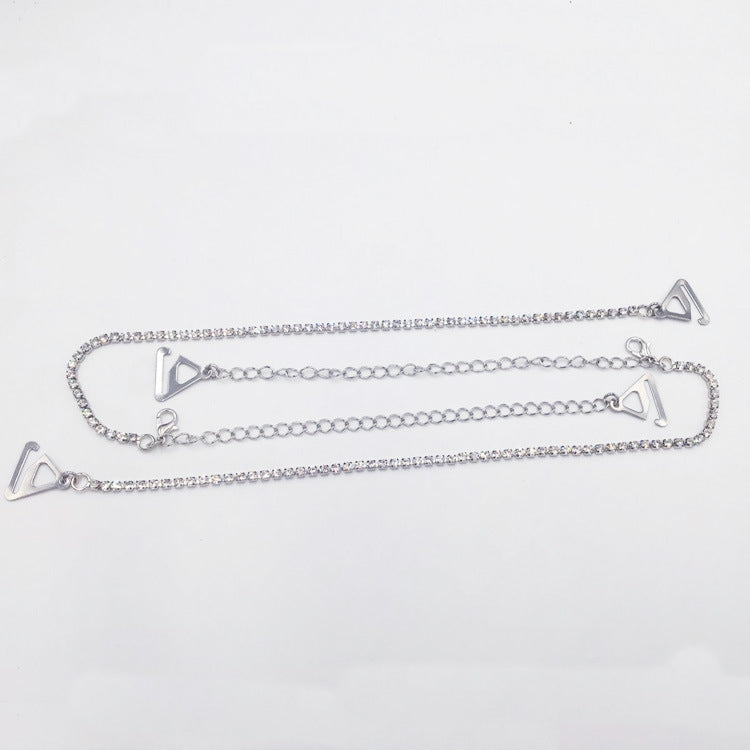 Metal Invisible Bra Straps with Rhinestone Comfortable Shoulder Underwear Accessories
