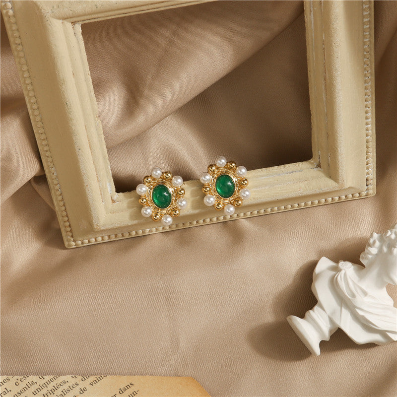 Baroque Pearl Opals Flowers Earrings