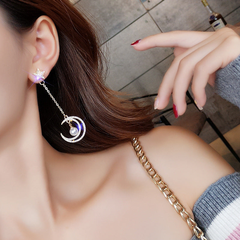 Crystal Moon Star Earring