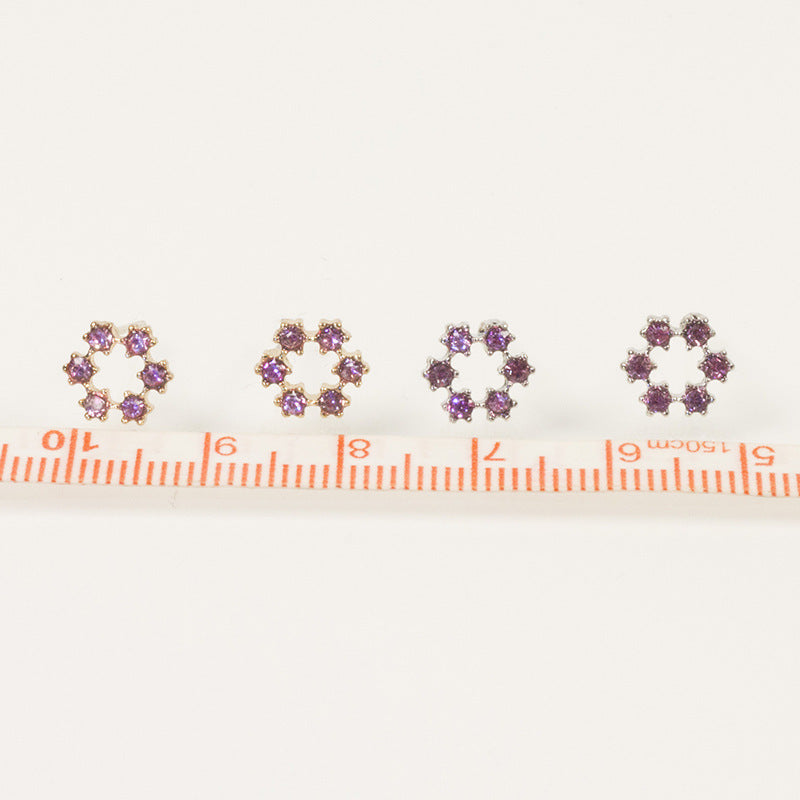 Rhinestone Ring Stud Earring