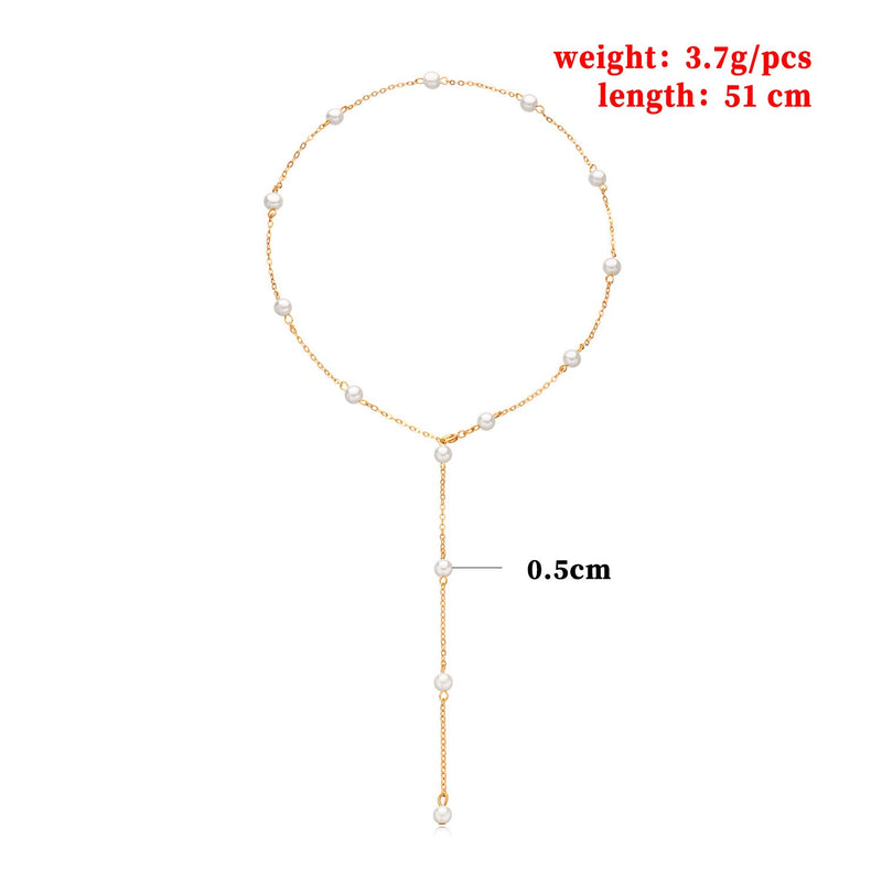 Pearl Chain Tassel Necklace