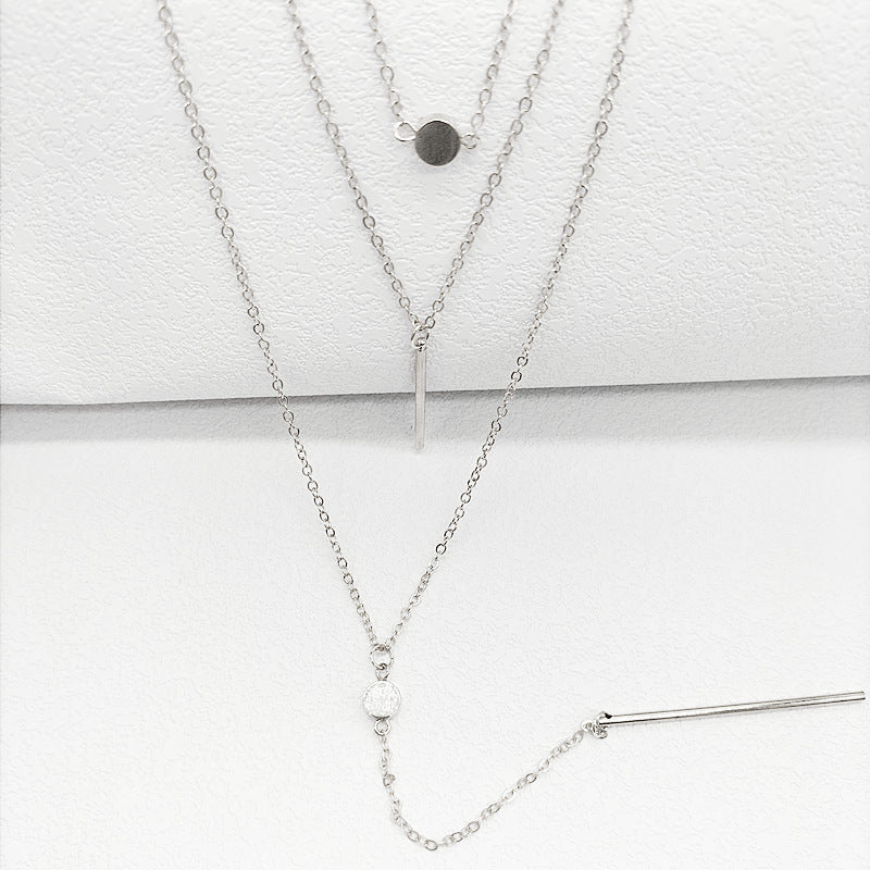 Multi-Layer Tassel Charm Bar Choker Necklace