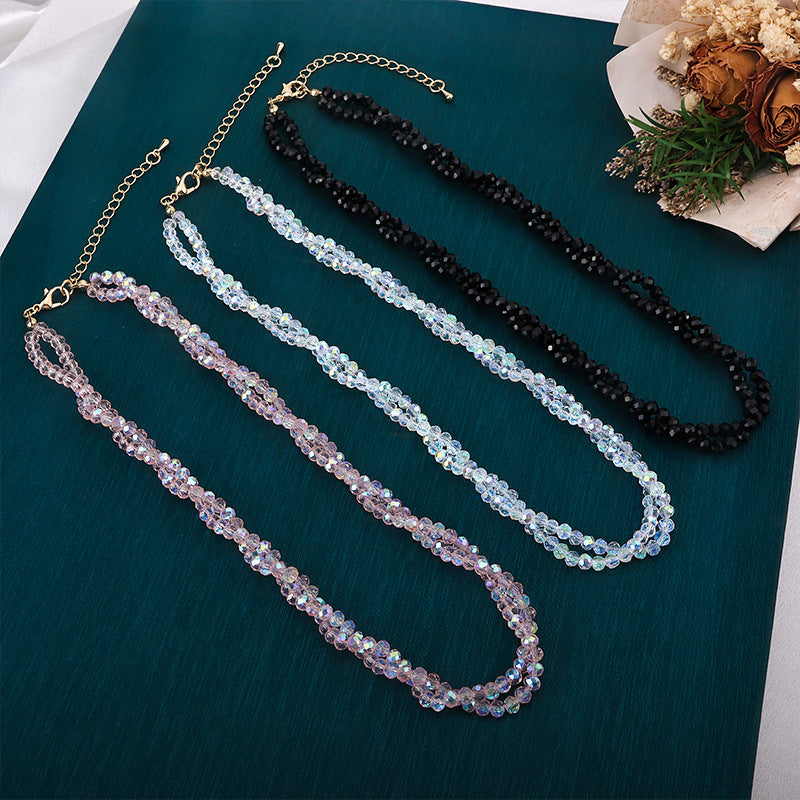 Faceted Crystal Beads Twisted necklace