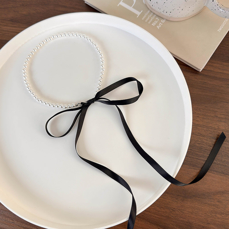 Elegant White Imitation Pearl Choker Necklace Women