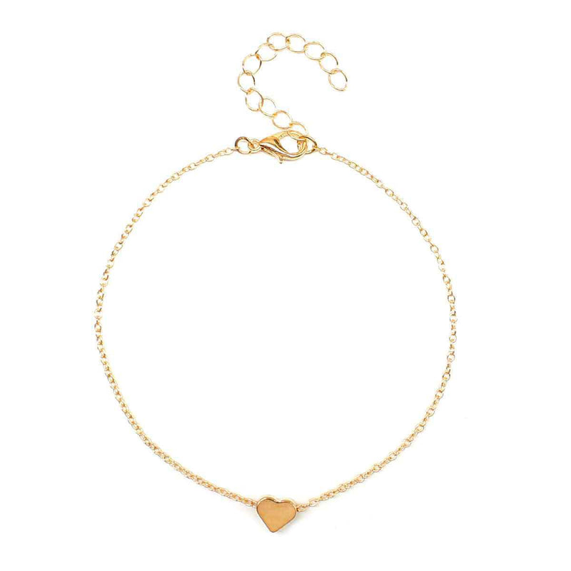 Bohemian Chain Heart Anklet Jewelry