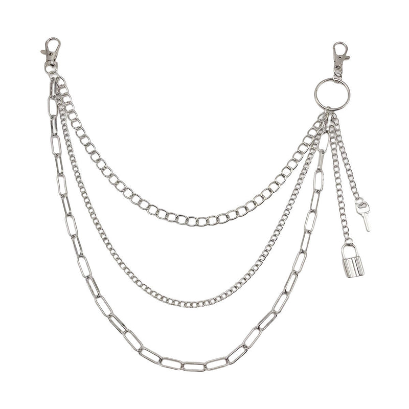 Fashion Metal Lock Key Pendant Pants Chain