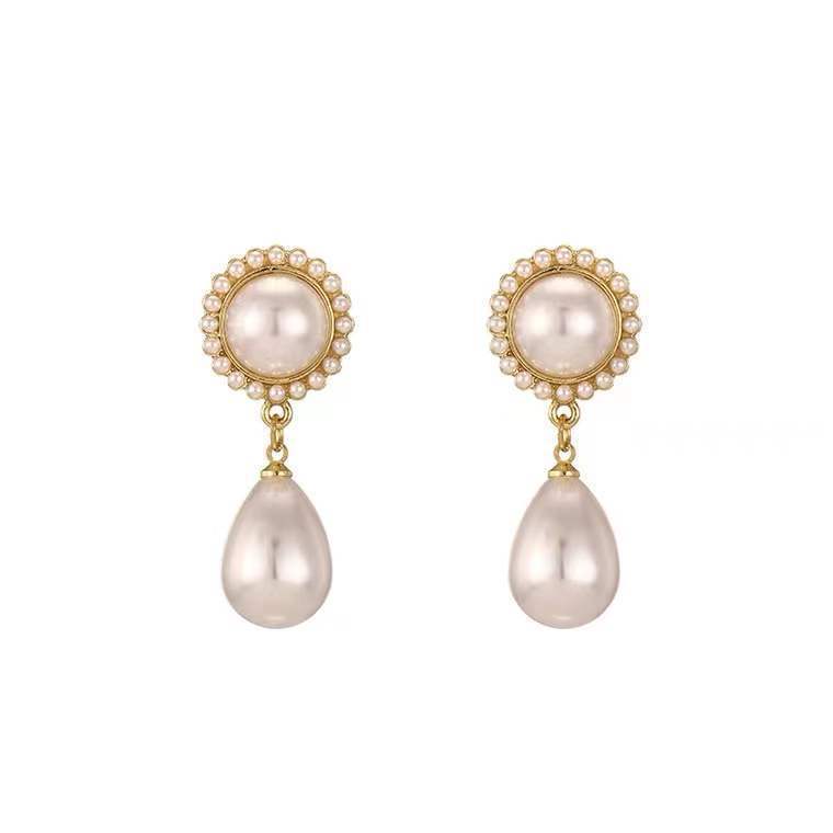 Classic Pearl Dangle Drop Earrings