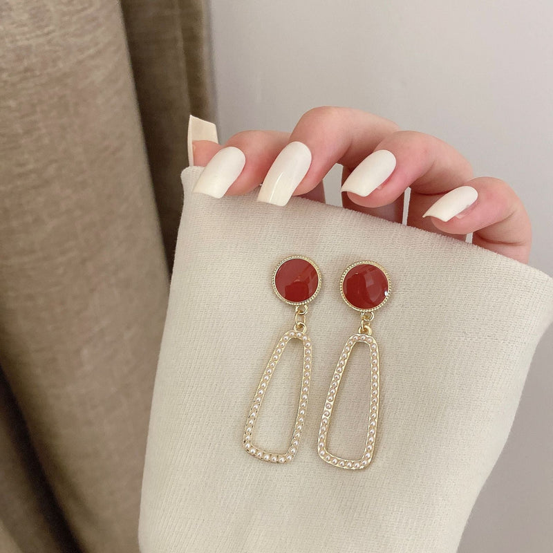 Hollow Out Oval Drop Earring