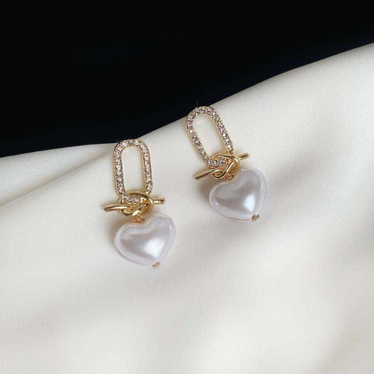 Pearl Geometric Stud Earrings