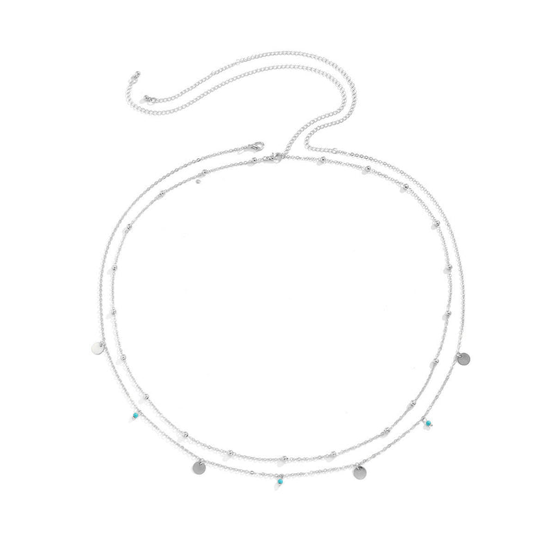 Versatile Bead Simple Sequin Pendant Double-Layer Waist Chain Jewelry