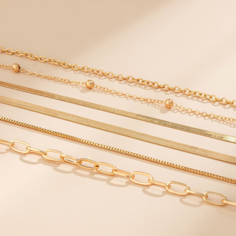 Paperclip Rope Box Chain Bracelet Set