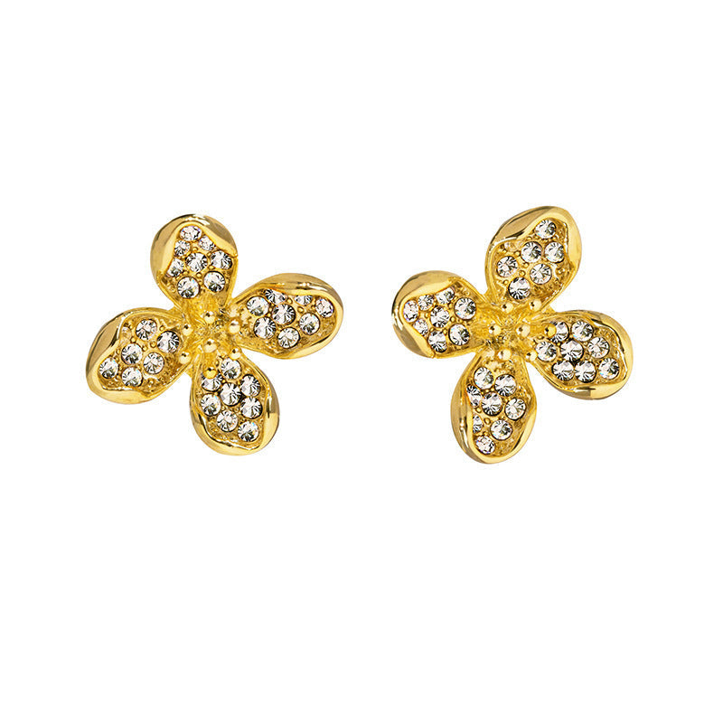 Rhinestone Flower Earring