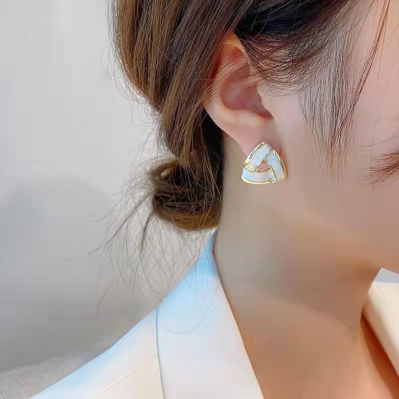 Geometric Triangle Stud Earrings
