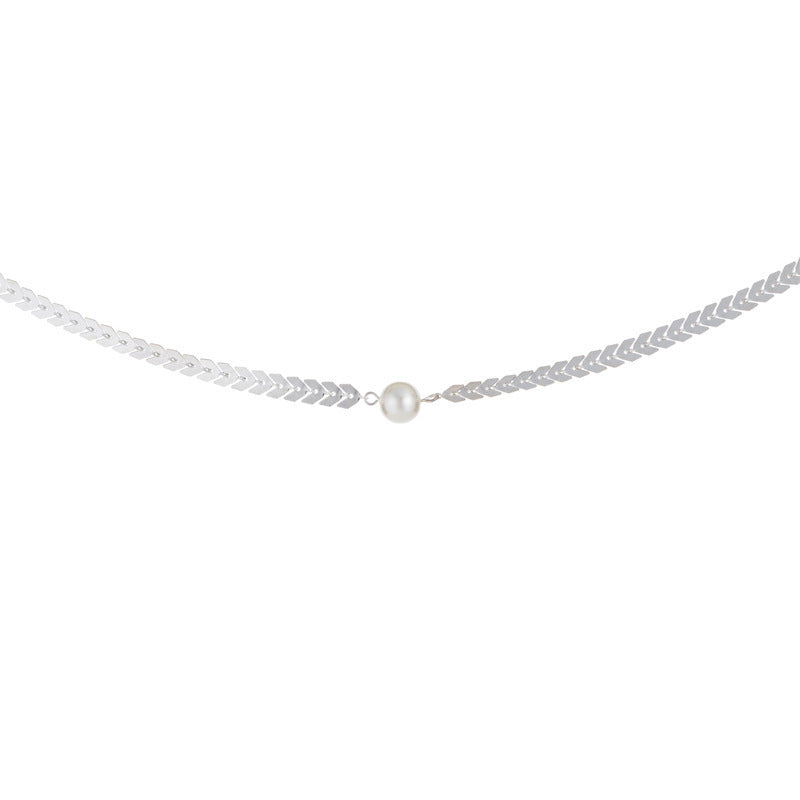 Snake Chain Pearl Elegant Necklace Fashion Jewelry