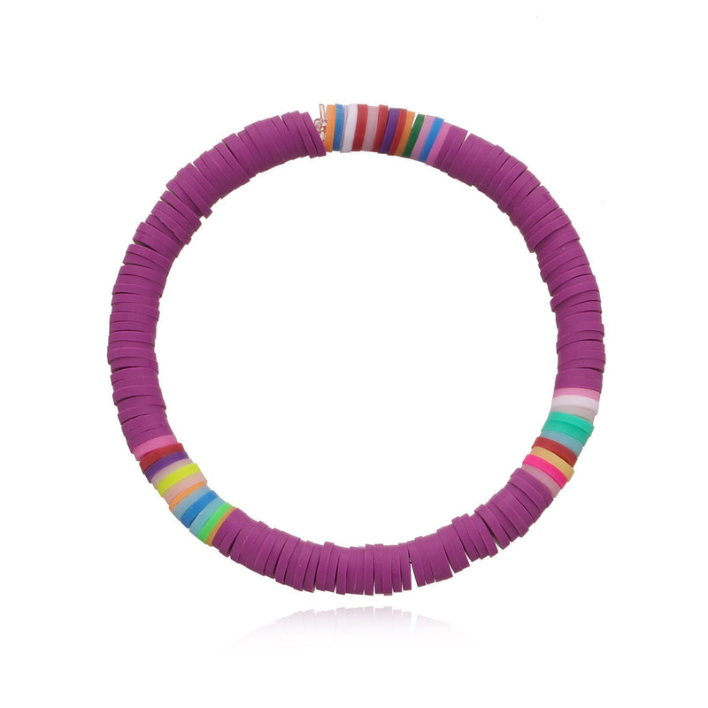 Polymer Clay Rainbow Stretch Bracelet