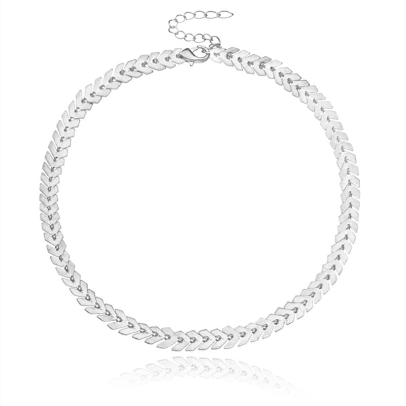 Wheat Peace Olive Leaf Necklace