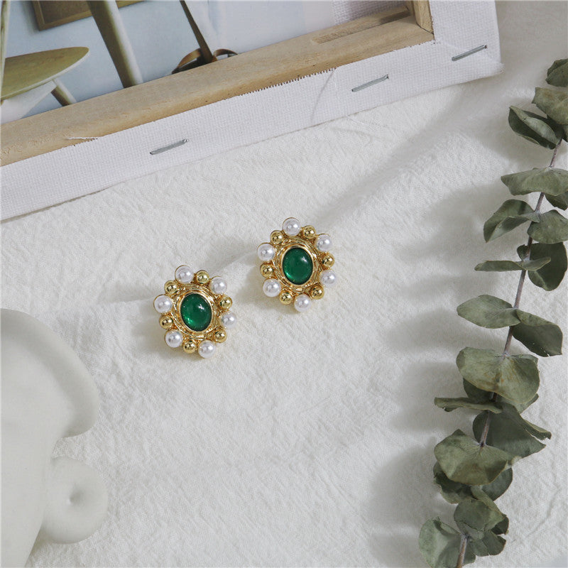 Baroque Pearl Opals Flowers Earrings