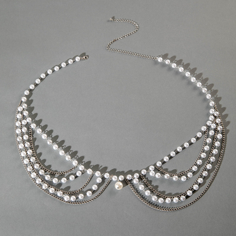 Bestone Rhinestone Chain Waist Multi-layer Body Chain