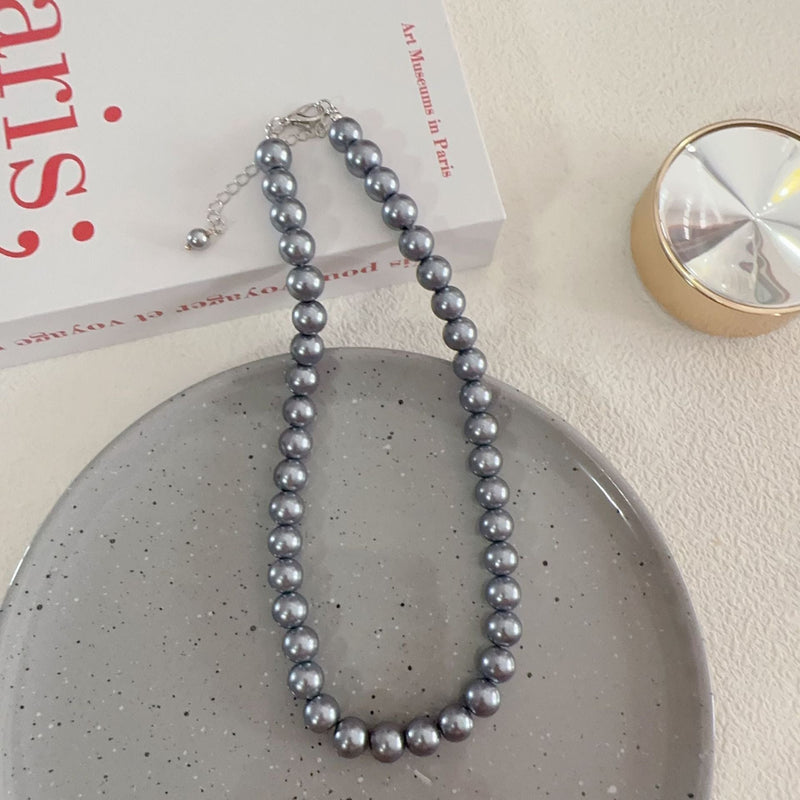 Red Black Glass Beaded Necklace for Women