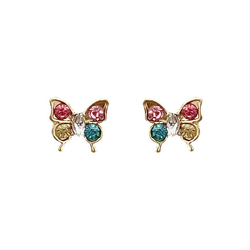 Colorful Rhinestone Butterfly Earring