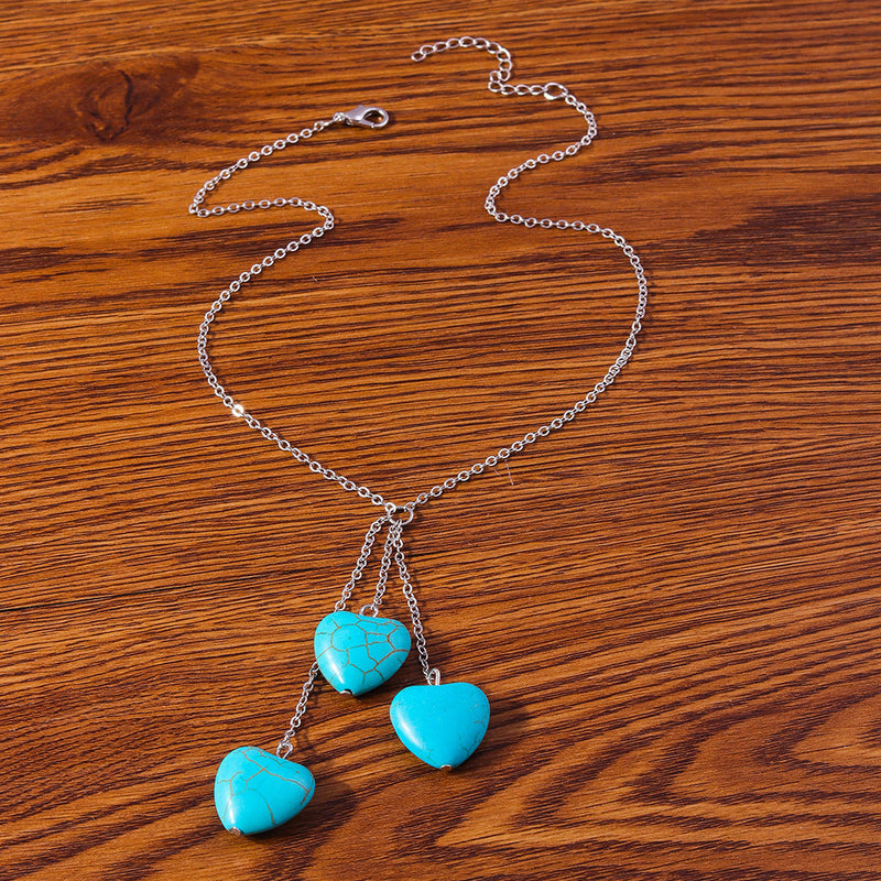 Turquoise Water Drop Chain Necklace