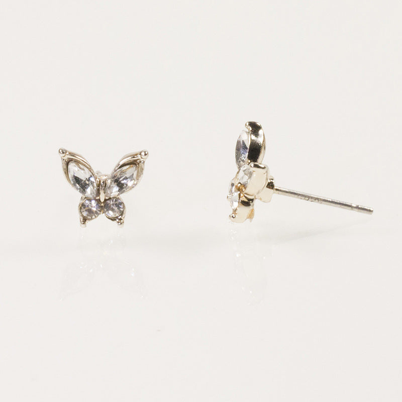 Rhinestone butterfly Stud Earrings