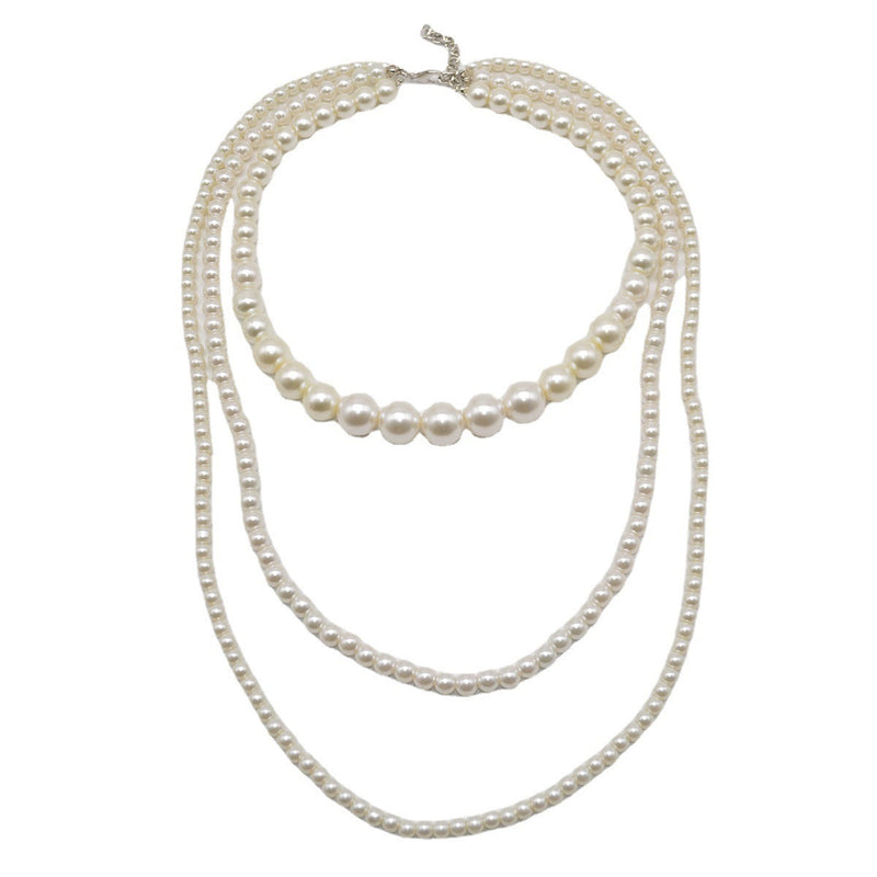 Multi Layer Long Necklace Wedding Beautiful Pearl Necklace