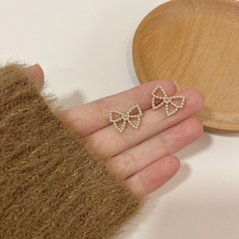 Fashion Party Bow Pearl Earrings