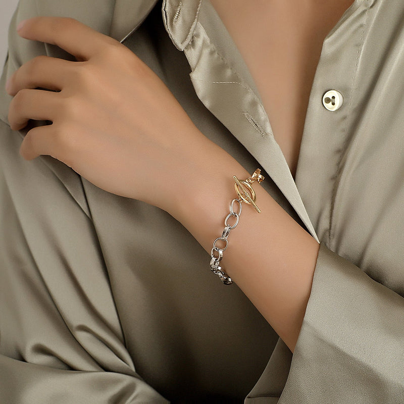 Two Tone OT Clasp Bracelet