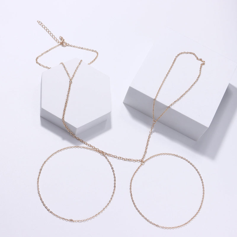 Bohemia Punk Link Chain Ring Connected Bracelets