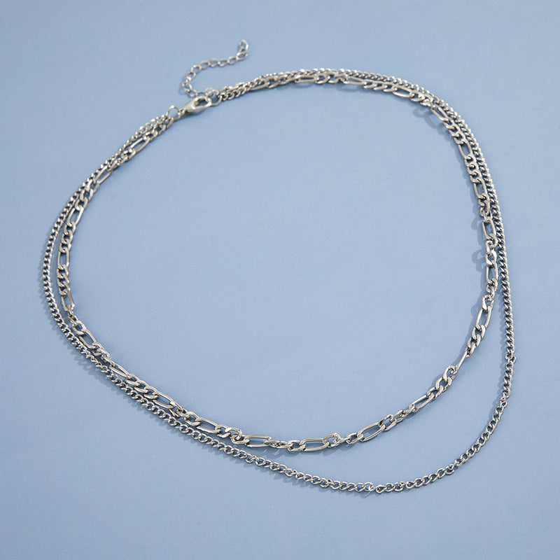Multi Double 2 Layers Simple Chain Necklace