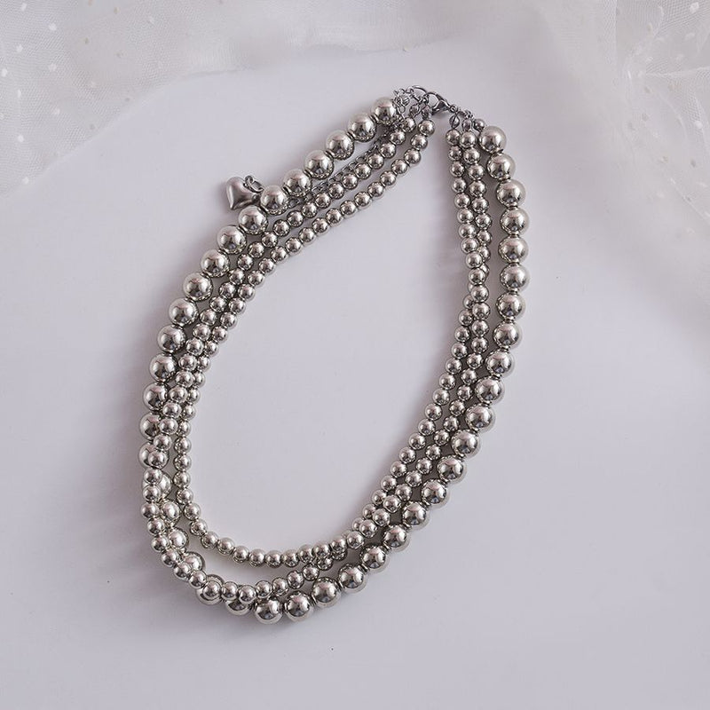 Fashion Jewelry Metallic Bead Layer Necklace