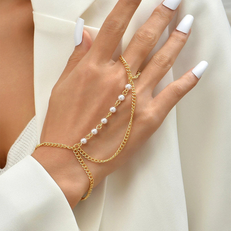 Bohemian Multilayer Chain Pearl Bracelet