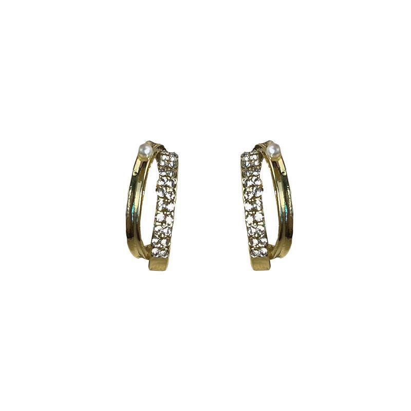 Double Hollow Rhinestone Earrings