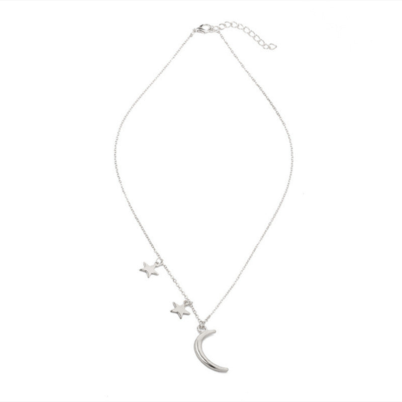 Crescent Moon Star Necklace