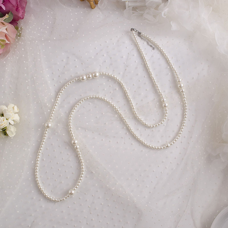 Vintage Simple Sweater Chain Classic Style Long Pearl Necklace