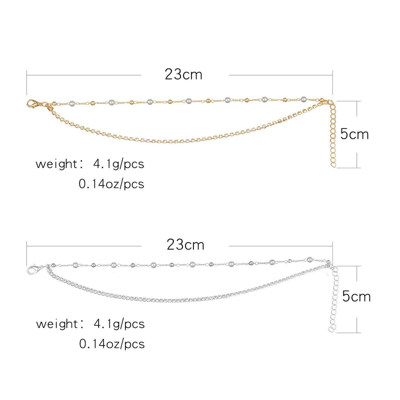 Bohemian Fancy Double Chain Tassel Crystal Anklet Jewelry