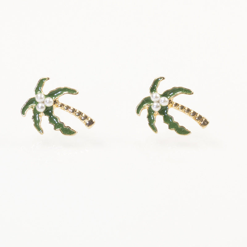 Coconut Palm Tree Stud Earring
