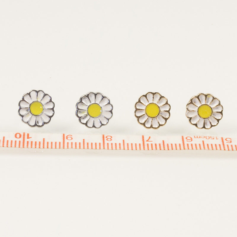 Enamel Daisy Stud Earrings