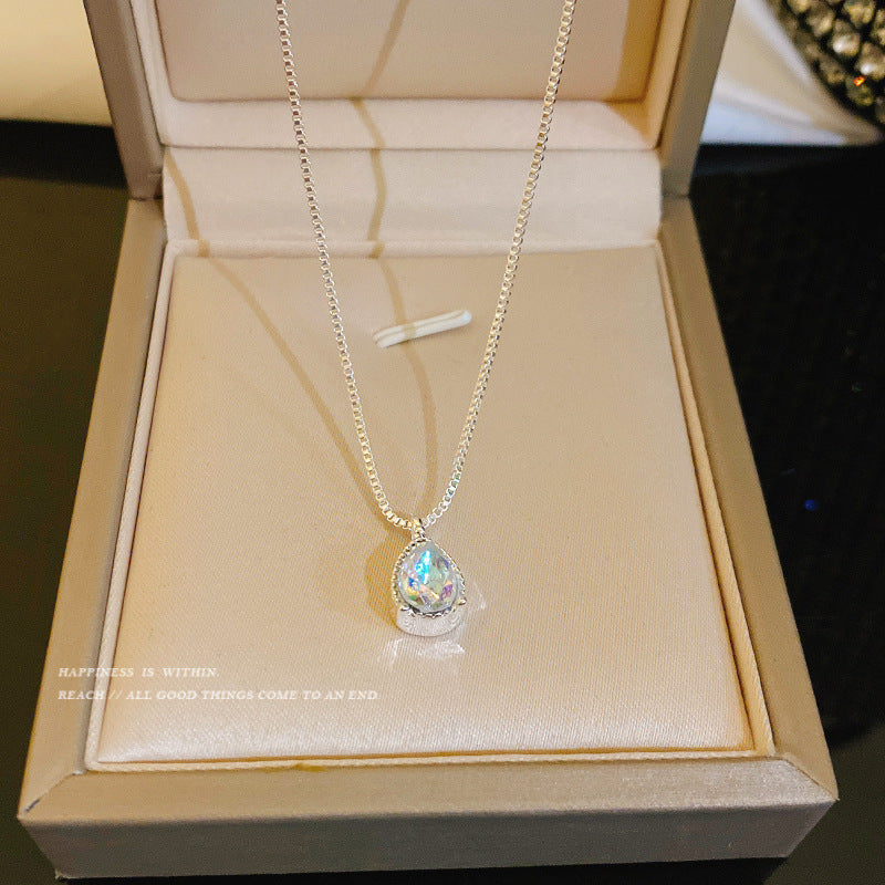 Water Drop Crystal Stone Pendant Necklace